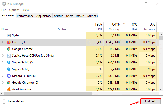end process in task manager